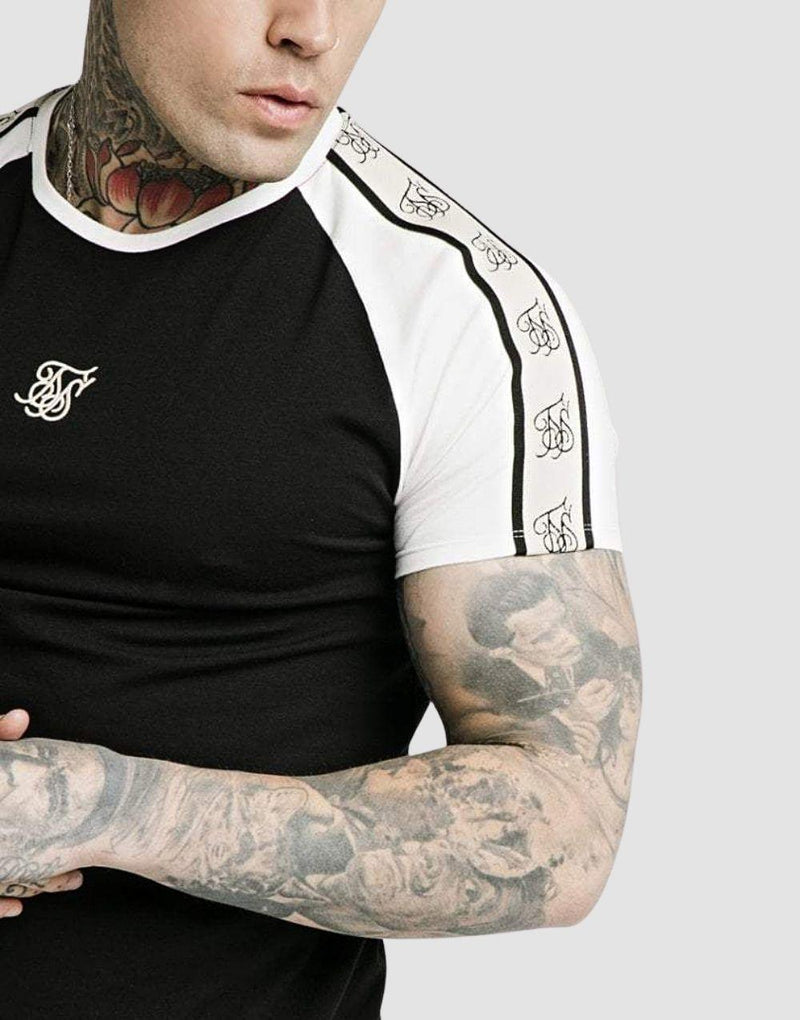 SikSilk Premium Tape Men's T-Shirt Black - STREET MODE ™