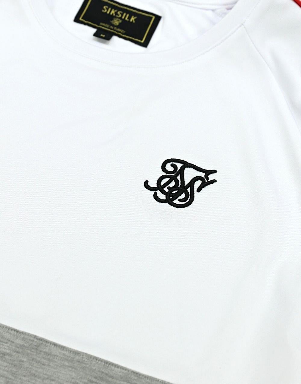 SikSilk Reglan Tee Men's T-Shirt White Gray - STREET MODE ™