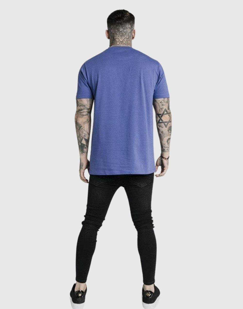 SikSilk Regular Basic Men's T-Shirt Blue - STREET MODE ™