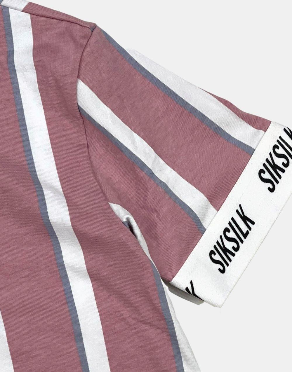 SikSilk Tech Tee Men's Striped T-Shirt - STREET MODE ™