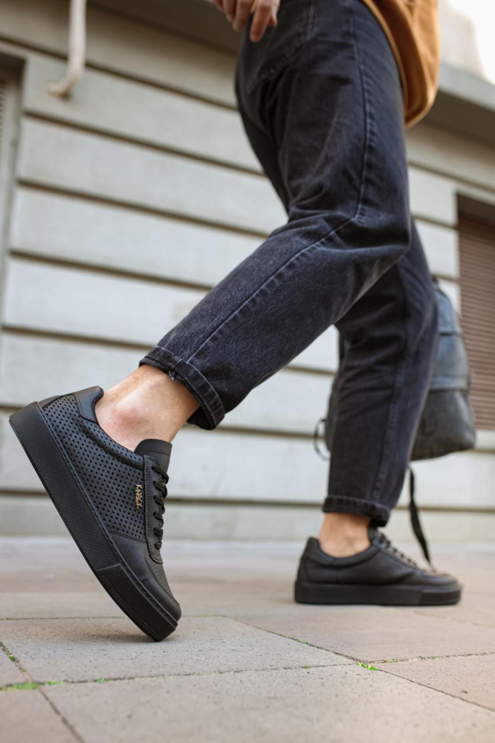Mens Sneaker  Casual Sneaker Shoes 011 Full Black - STREET MODE ™