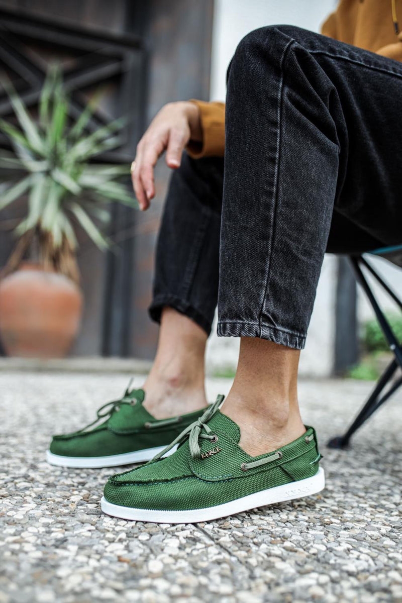 Men's Green Seasonal Linen Shoes - STREET MODE ™