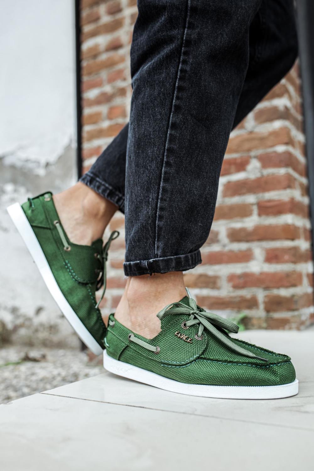 Men's Green Seasonal Linen Shoes - STREET MODE ™