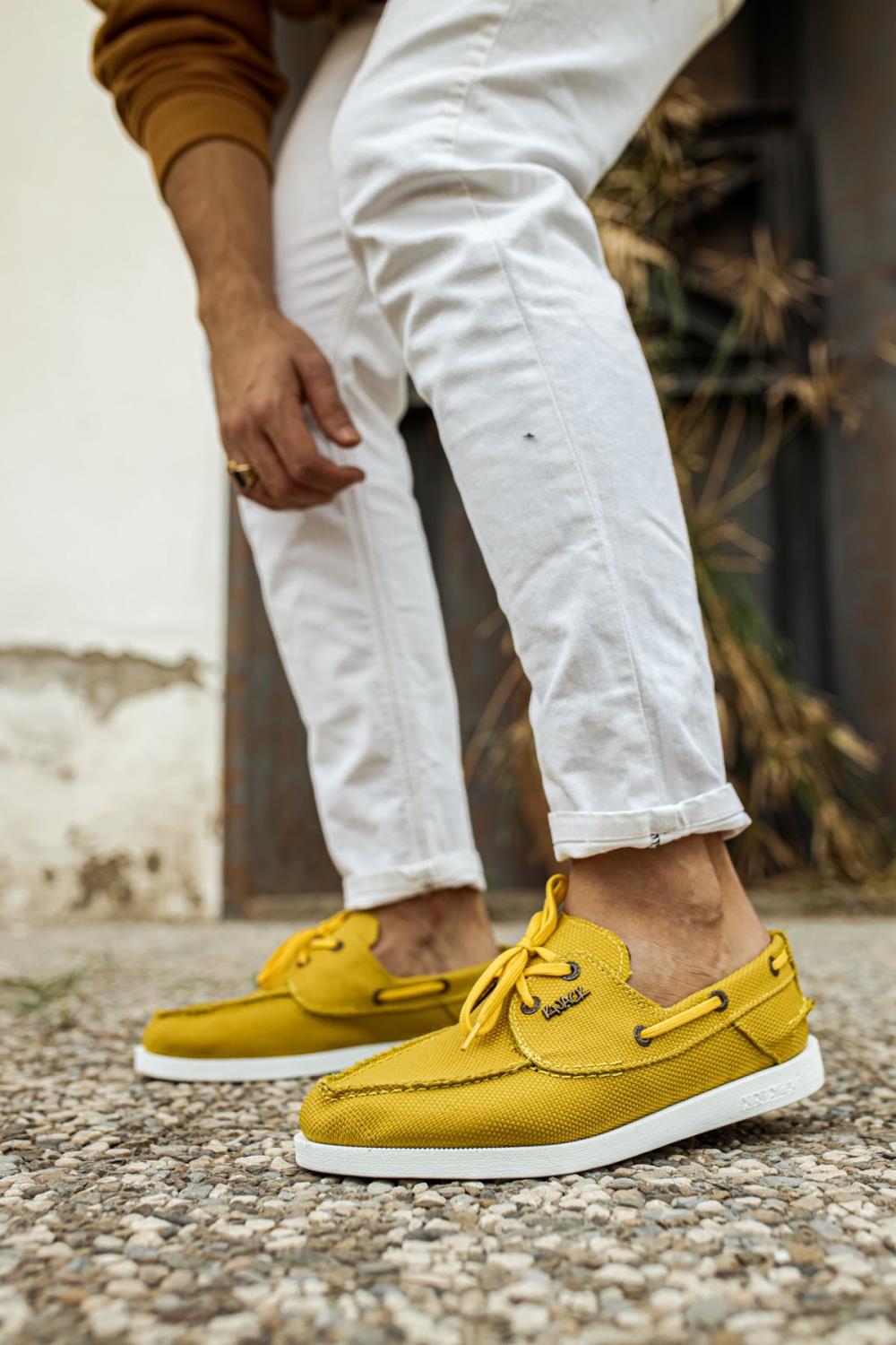 Men's Yellow Seasonal Casual Linen Shoes - STREET MODE ™