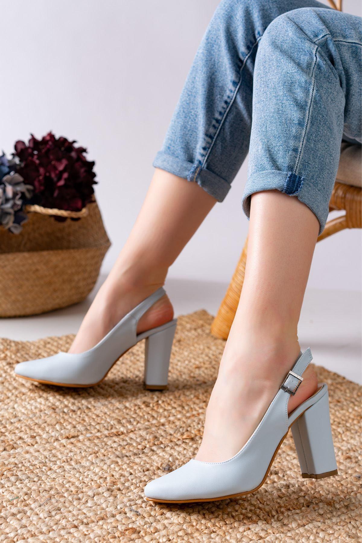 Vera Baby Blue Skin High Heels Women's Shoes - STREET MODE ™