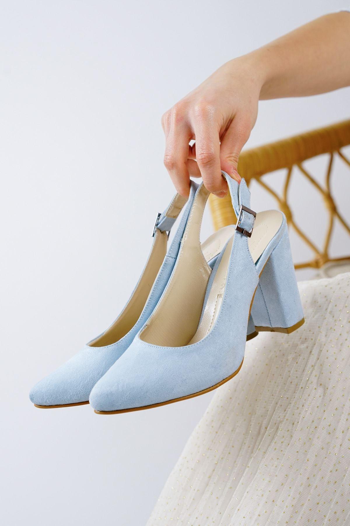 Vera Baby Blue Suede High Heels Women's Shoes - STREET MODE ™