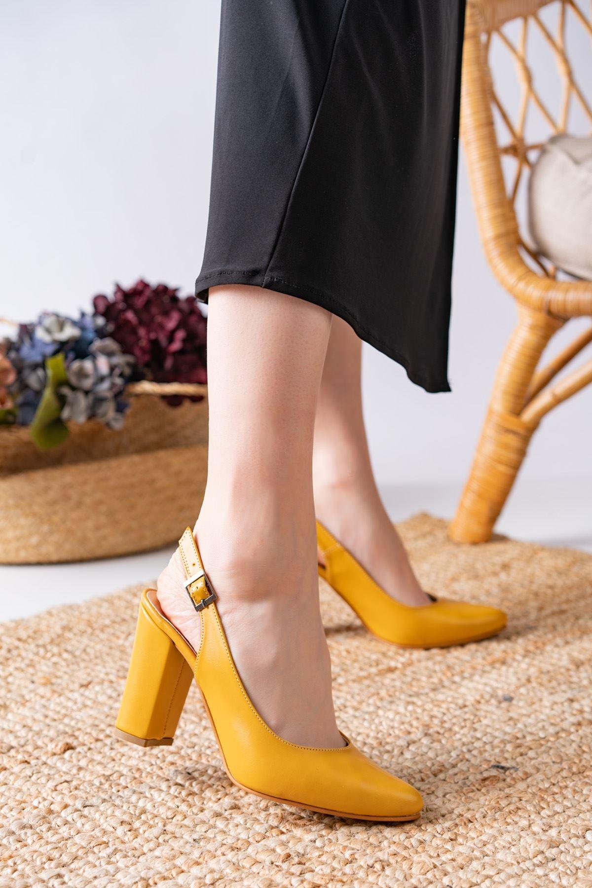 Vera Mustard Skin High Heels Women's Shoes - STREET MODE ™