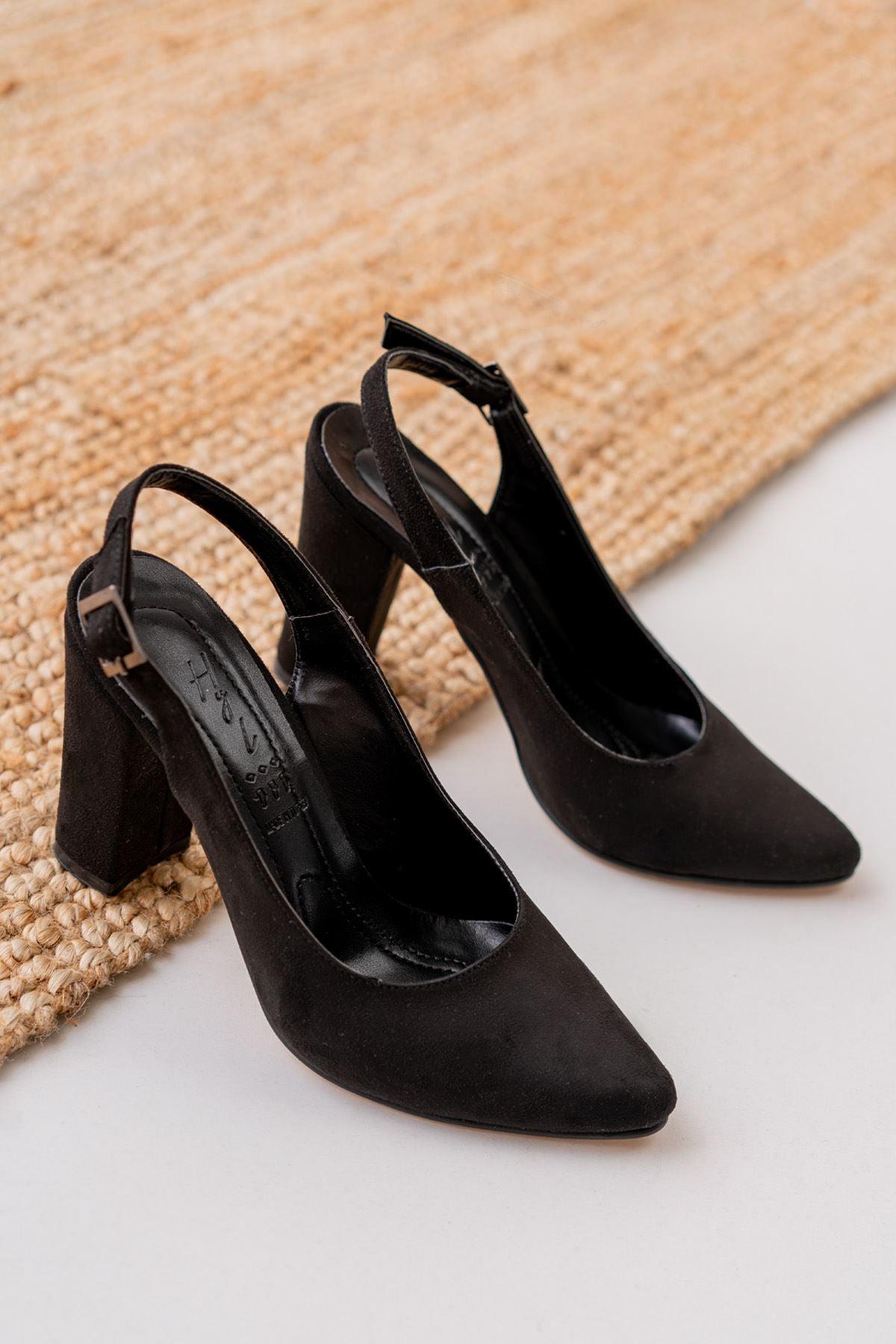 women Vera Black Suede High Heels Women's Shoes shoes - STREET MODE ™