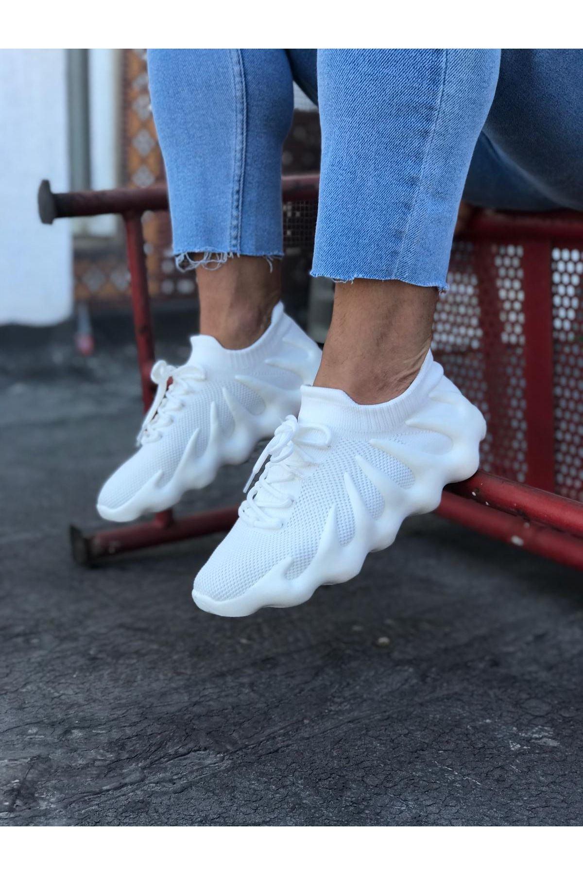 WG300 White Knitwear Wrap Sole Casual Mens Shoes Sneakers - STREET MODE ™