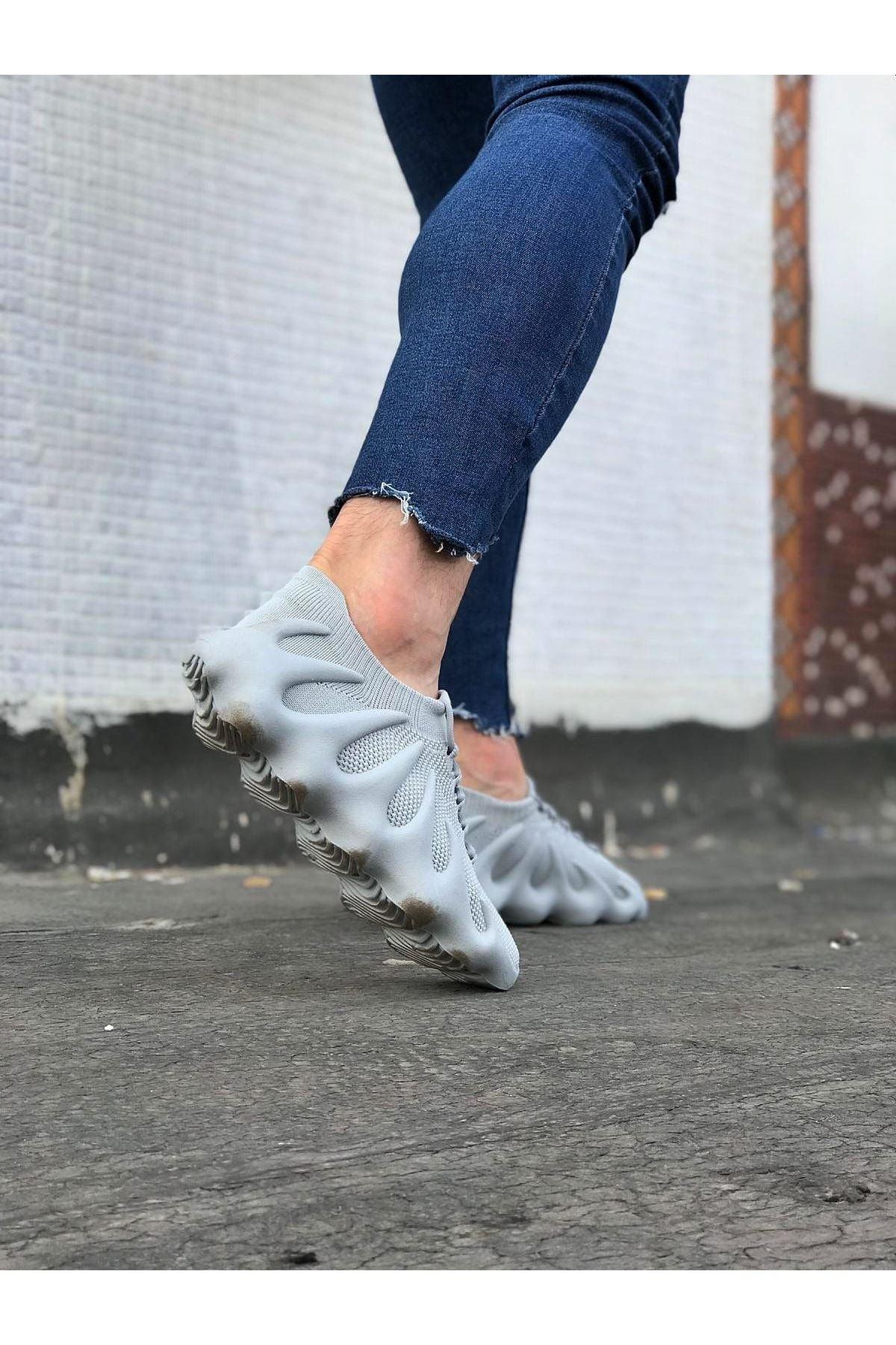 WG300 Gray Knitwear Wrap Sole Casual Men's Shoes - STREET MODE ™